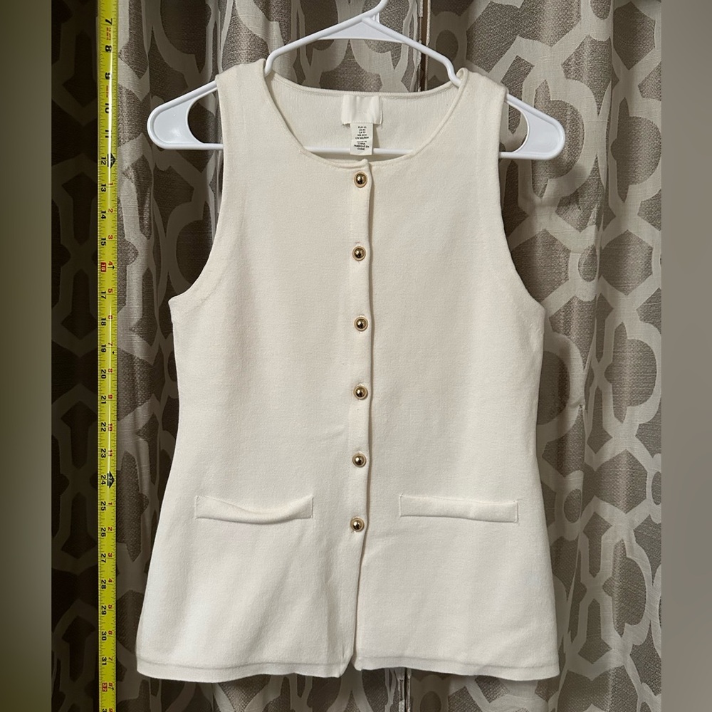 H&M Cream Button-Up Vest